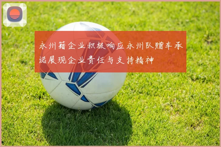 永州籍企业积极响应永州队赠车承诺展现企业责任与支持精神